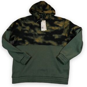 adidas Sweater Men's Large Green Polar Fleece Hoodie Orbit Green Sweatshirt Camo